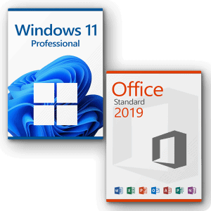 Microsoft Windows 11 Professional + Microsoft Office 2019 Standard  Licence pour 3 PC
