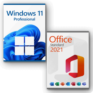 Microsoft Windows 11 Professional + Microsoft Office 2021 Standard Licence pour 3 PC