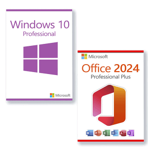 Microsoft Office 2024 Professional Plus + Microsoft Windows 10 Professional Licence pour 3 PC