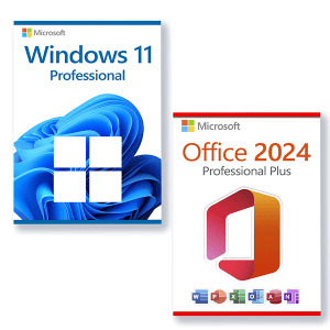 Microsoft Office 2024 Professional Plus + Microsoft Windows 11 Professional Licence pour 3 PC