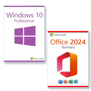 Microsoft Office 2024 Standard + Microsoft Windows 10 Professional Licence pour 3 PC
