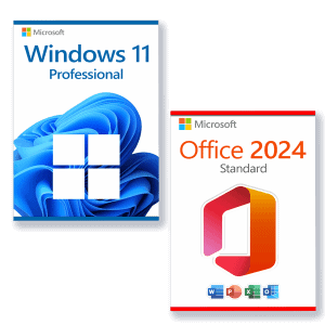 Microsoft Office 2024 Standard + Microsoft Windows 11 Professional Licence pour 3 PC