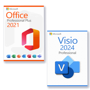 Microsoft Office 2021 Professional Plus + Microsoft Visio 2024 Professional Licence pour 3 PC
