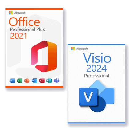 Microsoft Office 2021 Professional Plus + Microsoft Visio 2024 Professional Licence pour 3 PC