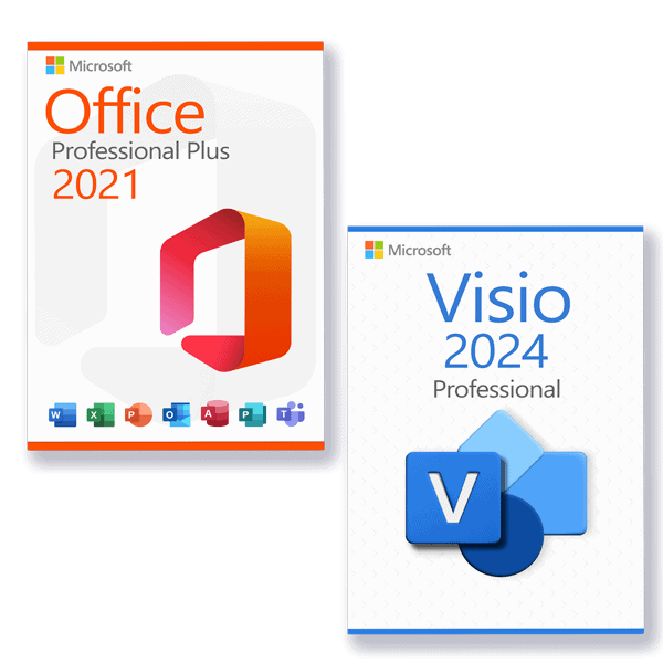 Microsoft Office 2021 Professional Plus + Microsoft Visio 2024 Professional Licence pour 3 PC