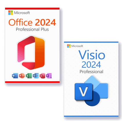Microsoft Office 2024 Professional Plus + Microsoft Visio 2024 Professional Licence pour 3 PC