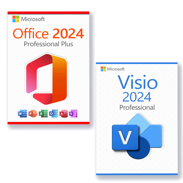 Microsoft Office 2024 Professional Plus + Microsoft Visio 2024 Professional Licence pour 3 PC