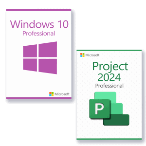 Microsoft Windows 10 Professional + Microsoft Project 2024 Professional Licence pour 3 PC