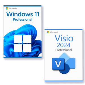Microsoft Windows 11 Professional + Microsoft Visio 2024 Professional Licence pour 3 PC