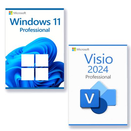 Microsoft Windows 11 Professional + Microsoft Visio 2024 Professional Licence pour 3 PC